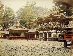 Japanese Religious Architecture Drucke: Yomeimon, 1865. Creator: Unknown