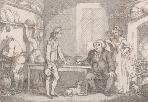 Junge Adams wird von Pfarrer Adams catechisiert, aus den Abenteuern des Joseph Andrews.