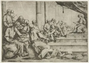 Luca Giordano Biography Drucke: The Young Christ Teaching in the Temple