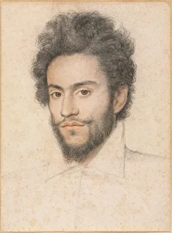 Drucke von Jungmann mit Bart, 17.Jh.? Q Drucke: Jungmann mit Bart, 17. Jahrhundert? Künstler: François Quèsnel (Französisch)