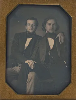 Nineteenth Century Portrait Photography Drucke: Two Young Men, ca. 1850. Creator: Unknown