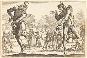 Zwei Zanni um das Jahr 1616 von Jacques Callot