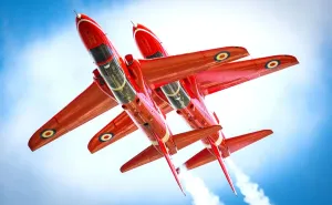 Rote Pfeile Drucke: Die Synchronpaar