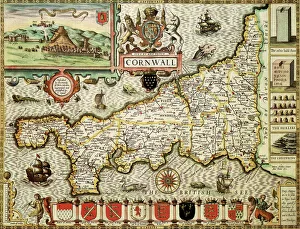 Bilder datiert: Kornwalles historischer John Speeds Kartographie aus dem Jahr 1610