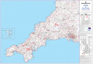 Kraftpostbezirkskartenblatt 1 Kornwall und Inseln von Scilly