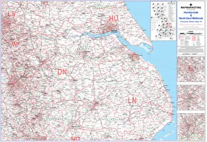 Bilder datiert: Kraftpostbezirkskartenblatt 18 Humberside und Nordost-Mittelfranken