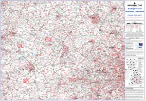 Bilder Datiert 18. April 2020: Bundespostleitzahlblatt Kartenblatt 7 Hertfordshire und Bucks sowie Oxon