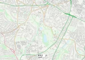 B - Birmingham Drucke: Birminghams B15 2 Karte