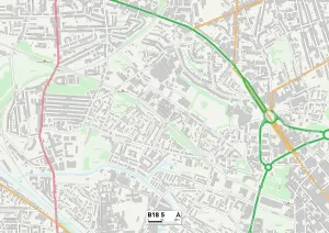 B - Birmingham Drucke: Birmingham B18 5 Karte