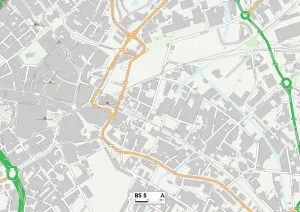 Gerahmter Druck : Birmingham B5 5 Karte Gerahmter Druck : Birmingham B5 5 Karte