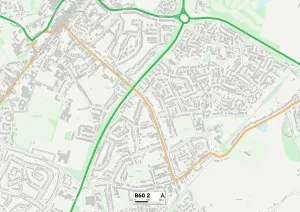 B - Birmingham Drucke: Bromsgrove B60 2 Karte