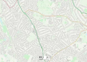 Gerahmter Druck : Solihull, B90-3 Karte