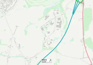 Gerahmter Druck : Solihull, B 90, Ortsteil Map Gerahmter Druck : Solihull, B 90, Ortsteil Map