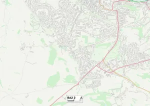Baden und Nordost-Somerset BA2 2 Karte