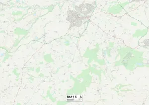 Gerahmter Druck : Mendip BA11 5 Karte