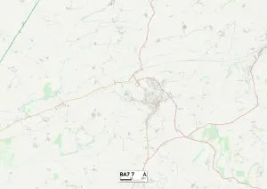 BA - Bad Drucke: Süd-Somerset BA7 7 Karte