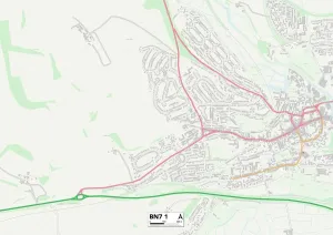 BN - Brighton Drucke: Lewes BN7 1 Karte