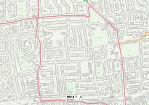Worthing BN14 7 Karte