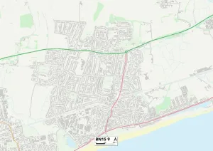 Worthing BN15 9 Karte