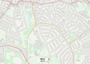 Gerahmter Druck : Bromley BR3 6 Karte Gerahmter Druck : Bromley BR3 6 Karte