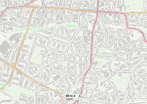 BS - Bristol Drucke: Bristol BS16 4 Karte