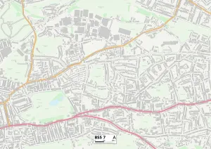 BS - Bristol Drucke: Bristol BS5 7 Karte
