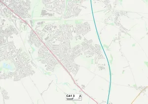 Gerahmter Druck : Karlslie CA13 Karte Gerahmter Druck : Karlslie CA13 Karte