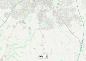 CA - Carlisle Drucke: Karlsliep Caledonien CA2 4 Karte