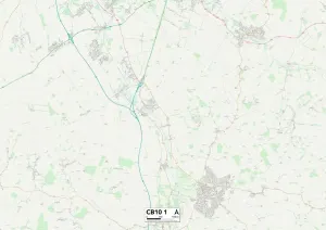 Gerahmter Druck : Uttlesford, CB10 1 Karte