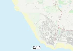 CF - Cardiff Drucke: Bridgend, CF36 3 Karte