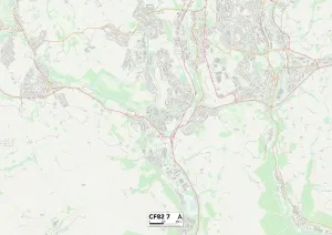 Kastell Caerphilly CFB82 7 Karte