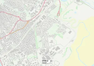 CF - Cardiff Drucke: Kardifff CF24 2 Karte