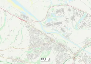 Fylschaft Flintshire CH5-4 Karte