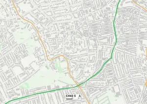 Gerahmter Druck : Wirral Cheshire C47 5 Map Gerahmter Druck : Wirral Cheshire C47 5 Map