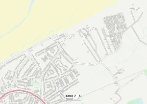 Gerahmter Druck : Wirral CH47 7 Karte Gerahmter Druck : Wirral CH47 7 Karte