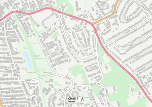 Gerahmter Druck : Wirral, Cheshire C47 6 / 7 Map Gerahmter Druck : Wirral, Cheshire C47 6 / 7 Map