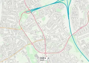 CH - Chester Drucke: Wirral CH49 6 Karte