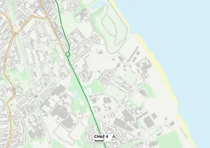 Wirral, Cheshire, England - Kartenausschnitt CH62-4