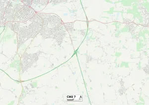 CM - Chelmsford Drucke: Chelmsford CM2 7 Karte