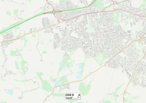 Kolchester CO3 0 Karte