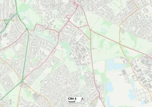 CR - Croydon Drucke: Merton CR4 4 Karte