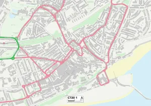 CT - Canterbury Drucke: Folkestone CT20 1 Karte