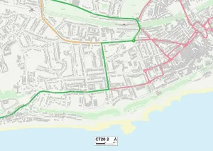 CT - Canterbury Drucke: Folkestone CT20 2 Karte
