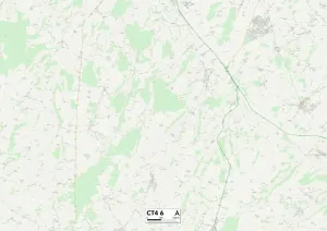 CT - Canterbury Drucke: Kent CT4 6 Karte