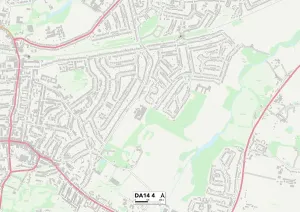 DA - Dartford Drucke: Bexley, DA14 4 Karte