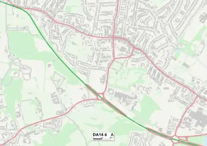 DA - Dartford Drucke: Bexley, DA14 6 Karte
