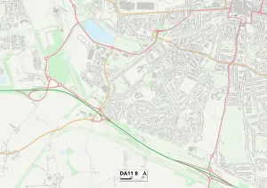 DA - Dartford Drucke: Gravesham DA11 8 Karte