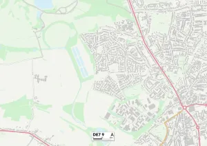 Gerahmter Druck : Erewash DE7 9 Karte Gerahmter Druck : Erewash DE7 9 Karte