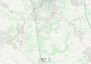 Grafschaft Durham DH1 3 Karte