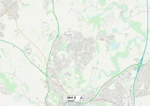 Grafschaft Durham DH1 5 Karte